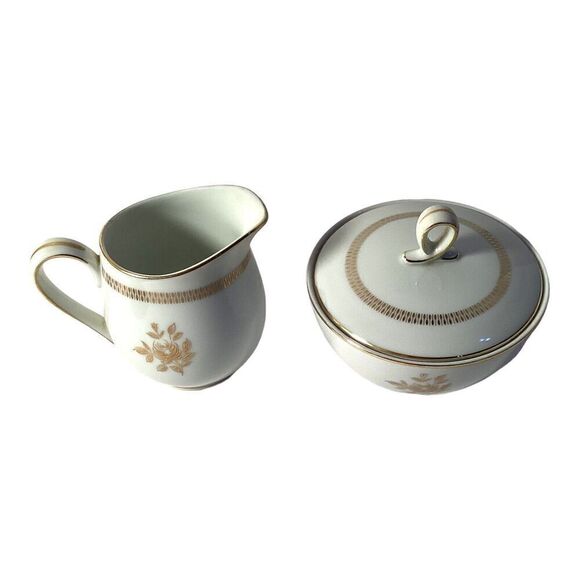 Mikasa Enchanting Rose Sugar Bowl & Creamer Set Fine China - Picture 7 of 11